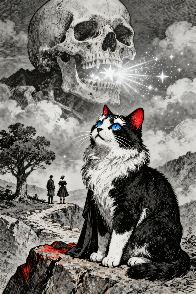 The Star in the Skull interior illustration study